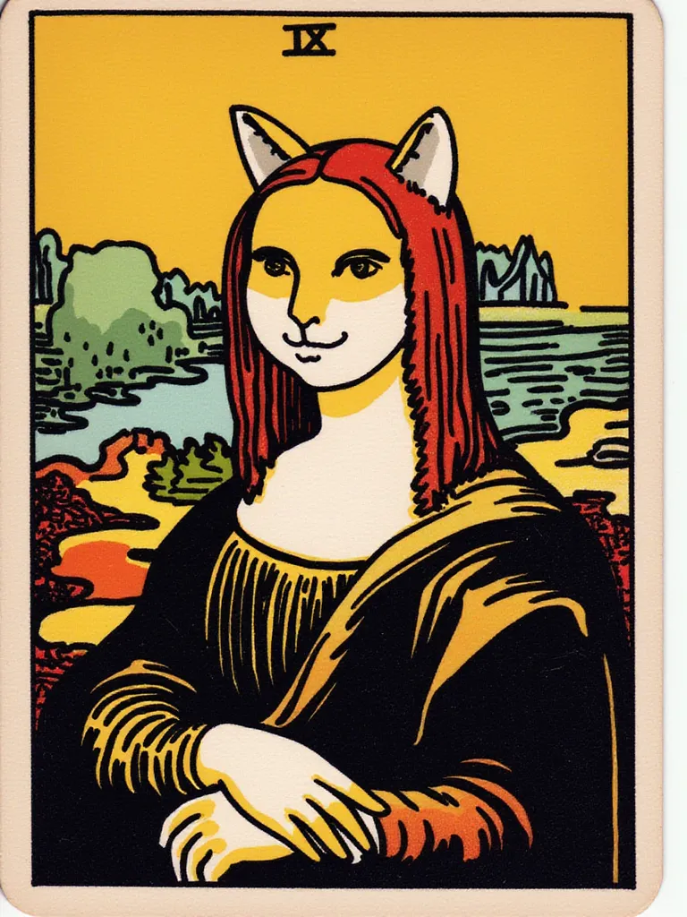 Mona Lisa with a cat face